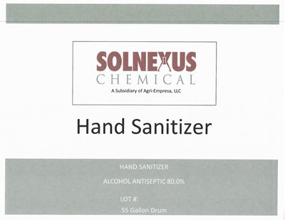 Package Label (Solnexus 55 Gal Drum)